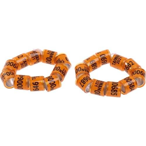 20 pcs 2021 multicolor Pigeon Foot Ring With Word Earrings Quality Durable Bird Ring Racing Pigeon Foot Ring Bird Tools