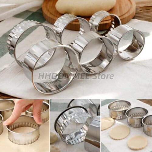 3Pcs Round/Flower Shaped Dough Cutting Tool Kitchen Gadgets Portable Dumplings Wrappers Molds Stainless Steel Dumplings Cutter