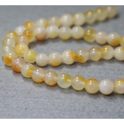 8mm Fashion Natural Multicolor Yellow & White Beads Round DIY Beads Stone Hand Made Accessory Parts 15inch Jewelry Making Design