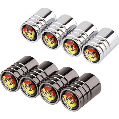 Car Accessories Auto Wheel Tire Valve Stem Caps for Abarth Logo 595 500 695 fiat 500 131 abarth 124 spider Punto 1000 204A 207A