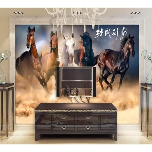 Free Shipping Horse To Success Horse Pentium TV Background Wall Decoration Painting Custom 3d Office Conference Room Wallpaper