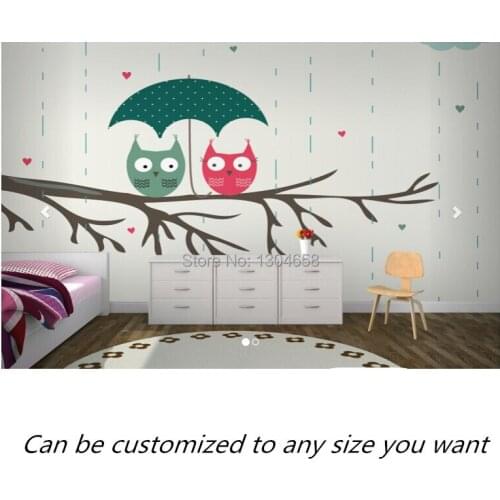 Free shipping custom 3D Cute Owls Wallpaper Mural modern mural television sofa bedroom wall wallpaper
