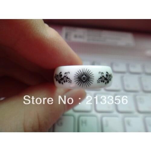FREE SHIPPING USA HOT SELLING NEW 8MM DOME WHITE CERAMIC MASONIC MASTER RING WITH FREEMASON & FLOWERS NICE WEEDING BAND RING
