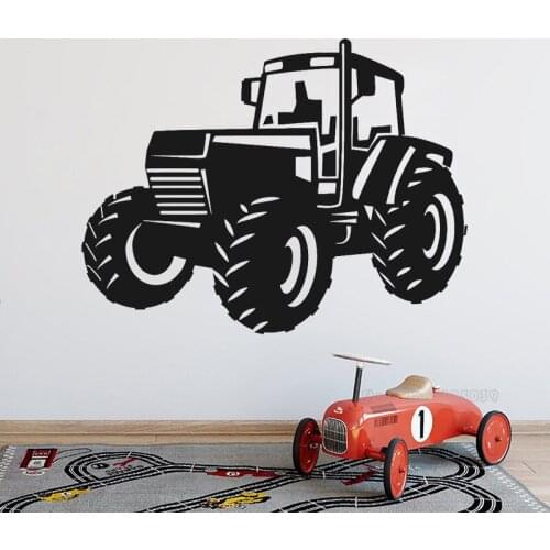 Large Farm Driving Tractor Wall Stickers Nursery Kids Room Cartoon Truck Car Vehicle Wall Decal Playroom Vinyl Decoration LL2293