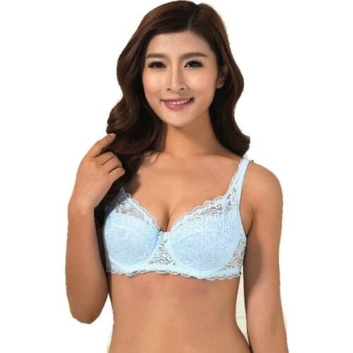 Support chest Push Up Bra Women Deep V Ultra thin women bra Underwire Padded Lace sexy Bra big size Sexy Gather Push Up Bra