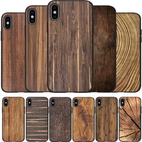 Wood texture Black TPU Silicone Soft Phone Case For iPhone 11 12 Pro X XR XS MAX 5 6 7 8 Plus SE 2020