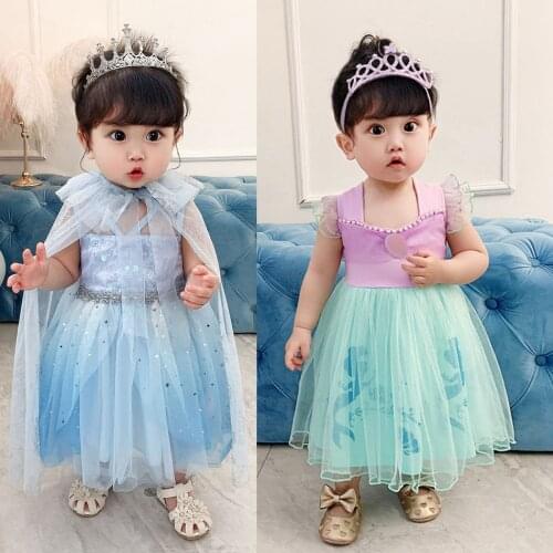 Baby Girls Princess Dress Fancy Costume Toddler Cosplay Arier Snow White Elsa Dress Infant Alice Gowns Girl Birthday Frock 1-6T