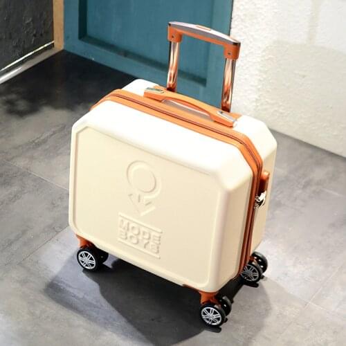 Mini universal wheels travel luggage bag women 18 inch trolley luggage small password box fashion style vintage trolley suitcase