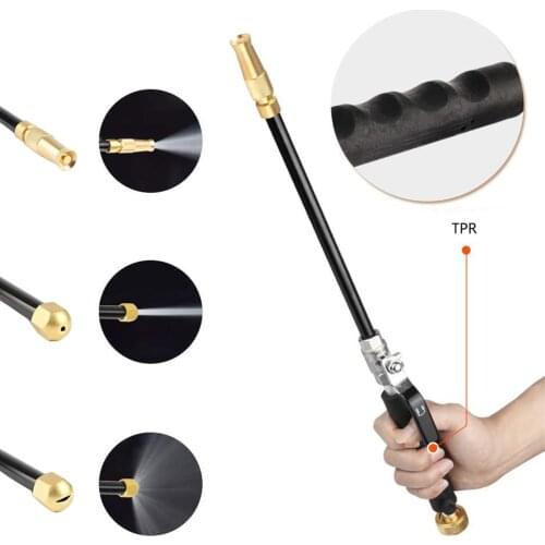 Hydro Jet Power Washer Wand for Patio Pet Window Cleaning Tool 3 Hose Nozzle