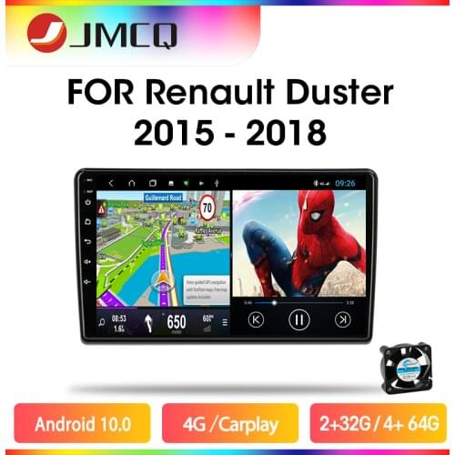 JMCQ Android 10.0 4G 8cores Car Radio For Renault Duster 2015-2018 Multimedia Video Player 2 din RDS DSP GPS Navigaion Head unit