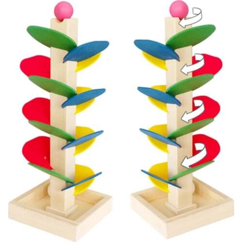 2019 Hot Sale Ball Run Track Game Toy Wooden DIY Mini Tree Baby Kids Educational Toy Blocks Toys For Children