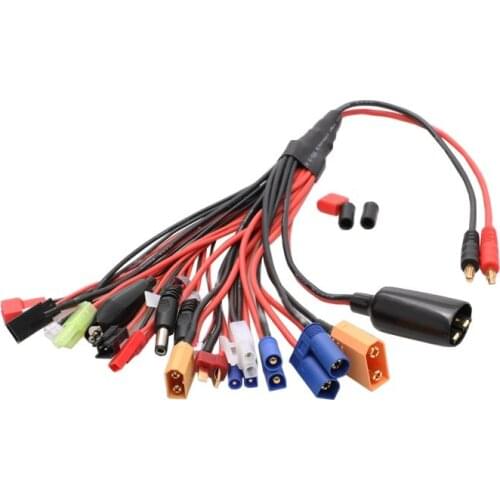 1pc 20 in 1 Multifunction Power Charging Cable Battery Charger Connection Adapter with Multi Plug Connectors XT60/90 JST Tamiya