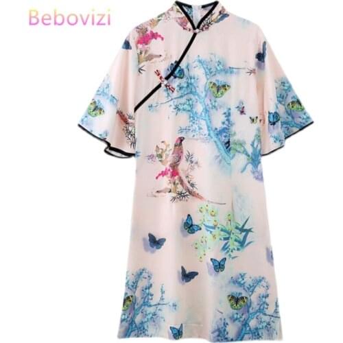 2021 Fashion Plus Size M-4XL 3XL Modern Trend Chinese Style Summer Short Sleeve A-line Cheongsam Dresses for Woman Qipao Clothes