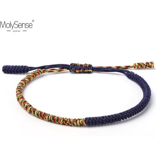 MolySense Macrame Tibetan Buddhist Love Lucky Charm Tibetan Bracelets & Bangles For Women Men Handmade Knots Rope Budda Bracelet