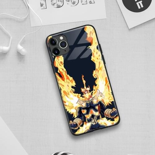 Endeavor My Hero Academia anime Soft Silicon Glass Phone Case for IPhone SE 6s 7 8 Plus X Xr Xs 11 12 Mini Pro Max Samsung