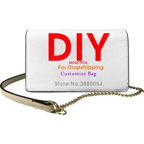 Noisydesigns Custom Logo Women Chain Saddle Bag 2021 Luxury Golden Floral Prints PU Leather Ladies Messenger Bolsa Dropshipping