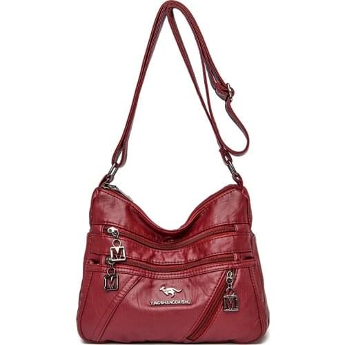 Summer New Soft Leather Ladies Bag Designer Fashion Hot-Selling Shoulder Bag Trend Stitching Messenger Sac Pure Color Simple