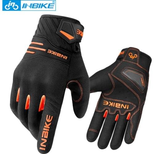 INBIKE Full Finger Cycling Gloves Men Shockproof Sport Motorcycle Riding Gloves 2021 Touch Screen MTB Bike Road Bicycle Gloves