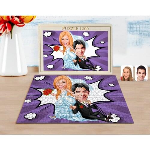 Personalized Maried Caricature of 1000 Piece Professional Puzzle-2