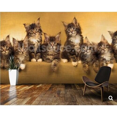 Custom children wallpaper,Kittens Panoramic,3D cartoon murals for childrens room sofa backdrop waterproof wallpaper