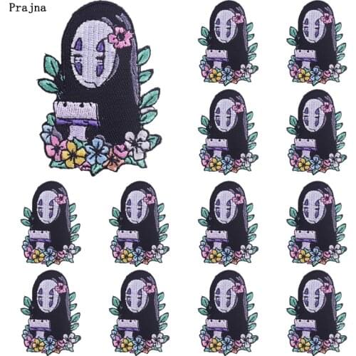 Prajna 10 PCS Wholesale Spirited Away Embroidered Patches On Clothes Cartoon Patch Cute Anime Patches For Clothing Applique DIY