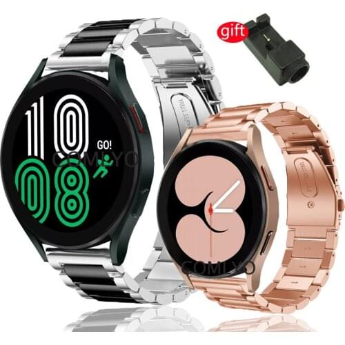 For Galaxy watch 4 40mm 44mm Strap Metal Stainless Steel Adjustable Band for Galaxy Watch 4 Classic 42mm 46mm Bracelet Belt