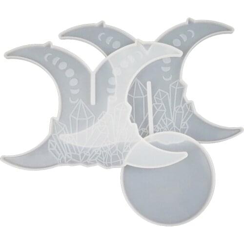 DIY Moon Crystal Flowerpot Tray Silica Gel Resin Mold Flowerpot Bracket Moon Leg Resin Casting Mold Process Bonsai Base JU0197