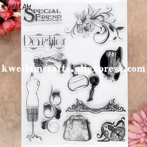 Special Friend Daughter Flowers Hat Package Scrapbook photo cards rubber stamp clear stamp transparent stamp 9081517