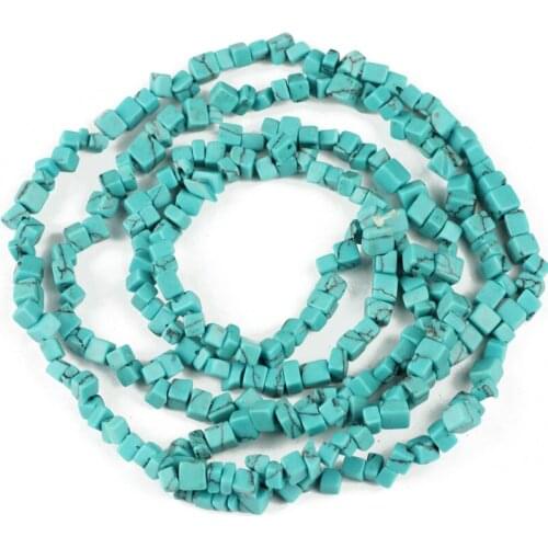 YHBZRET Irregular Natural Imports Blue Turquoises Gravel Chips Stone Beads For Jewelry Making 86cm strand bracelets Necklace DIY