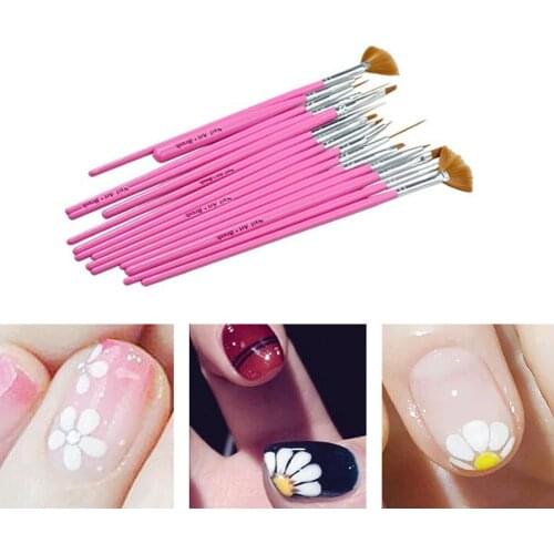 15 Pcs/Set Pro Nail Art Acrylic UV Gel Design Brush Drawing Painting Pen Tool