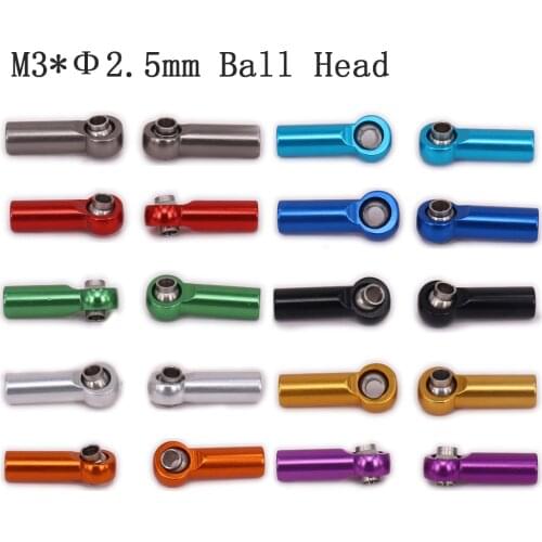 2Pcs Alloy Tie Rod Link Ball Head M2.5 For Rc Hobby Model Car Tie Rod End N10215 Reciprocal Thread Positive And Negative Thread