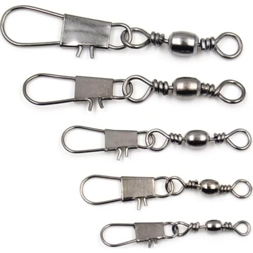 20pcs/lot Fishing Rolling Swivel Nice Snap stainless steel fishing Accessories Connector Link fishing snap swivels