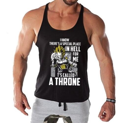 2021 Bodybuilding Men Tank Tops A THRONE print Fitness Men Sleeveless Cotton Vest Workout men fashion tank top