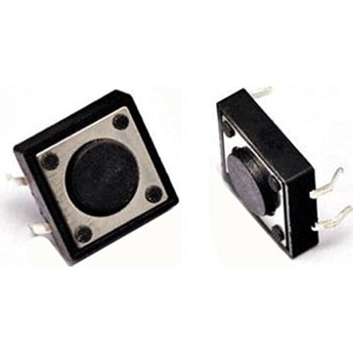 500pcs/lot 4Pin Plug-in Type 12x12x4.3MM Tactile Tact Push Button Micro Switch Momentary switch Self Reset 12*12*4.3mm