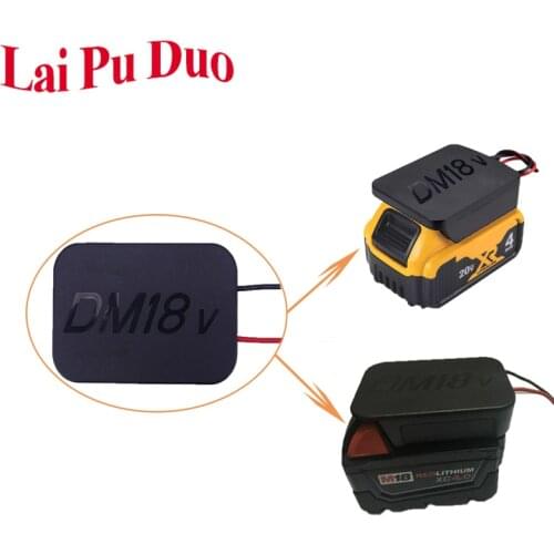 DM18V Battery Adapter For Milwaukee M18 For Dewalt DCB200 18V/20V Lithium Battery DIY 12 Awg Wires Connectors Power Adapter