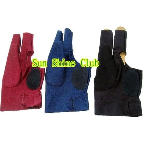 Free shipping 15pcs/lot high stretch 3 finger billiard gloves/Pool Table Snooker shooters billiard table 3 finger 9-ball Glove