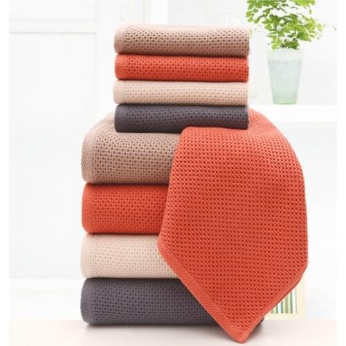 Home Honeycomb 100% cotton absorbent towel soft jacquard solid color bath towel 70*140 boutique bath towel