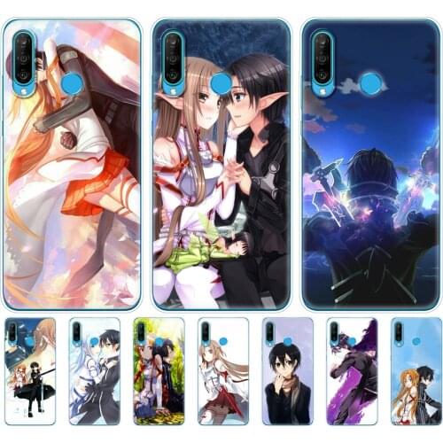 Case For HONOR 20 lite view 30 v 30 pro plus Cover For huawei honor 20S 9A 9C 9S 9X Premium 7s 8a Sword Art Online SAO Anime