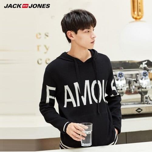 Jack Jones Winter Men Contrast Color Letter Hooded Sweater 219324528