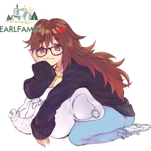 EARLFAMILY 13cm x 11.9cm for Karigiri Jinako Anime Vinyl Car Stickers Motorcycle Waterproof Decal Personality Car Door Protector