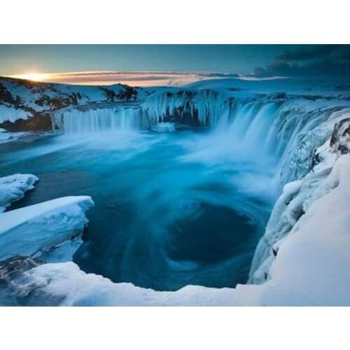 GLymg 5D Diamond Embroidery Ice And Snow Arctic Circle Diy Diamond Painting Craft Kits Mosaic Gift Wall Arts Decor