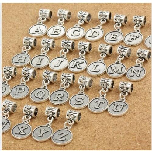 A group letter macroporous pendant DIY beads pendant Europe hot style jewelry accessories 10set/lot(1set=26pcs)