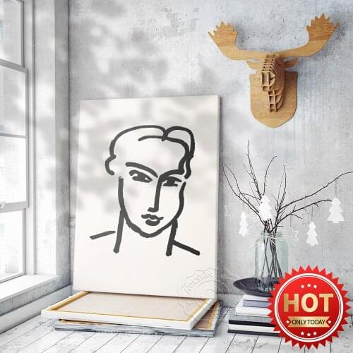 Henri Matisse Art Poster, Matisse Line Print Art, Exhibition Print, Figure Face Wall Art, Museum Wall Stickers, Home Decor