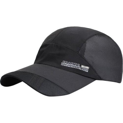 Summer Men Women Baseball Cap Thin Mesh Breathable Portable Quick Dry Sun Proof Word Solid Color Casual Travel Hat