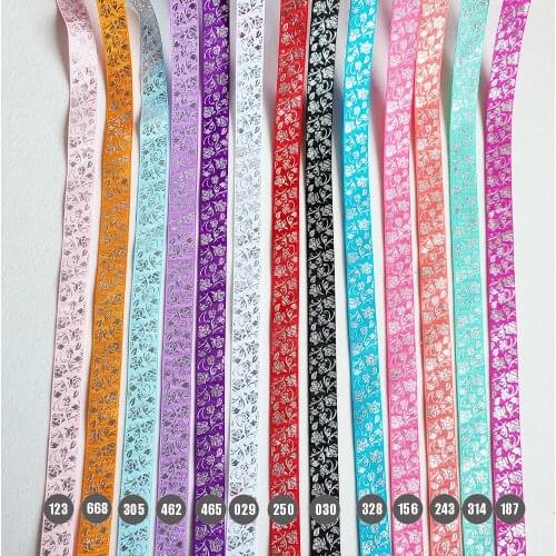 Free shipping 50 yard 7/8" gold foil printed grosgrain ribbon 11-022