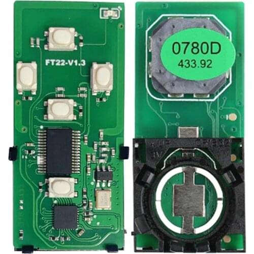 Lonsdor FT22-0780D 433.92MHz Smart Keyless Go Remote Key PCB with 4D Chip for Toyota Alphard 2006-2016 for Suabru Board 0780