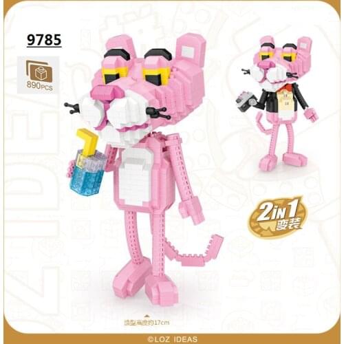 LOZ Diamond Blocks Cartoon Leopard Child Educational Toy Small Anime Auction Figures Brinquedos Building Bricks Girl Gifts 9785