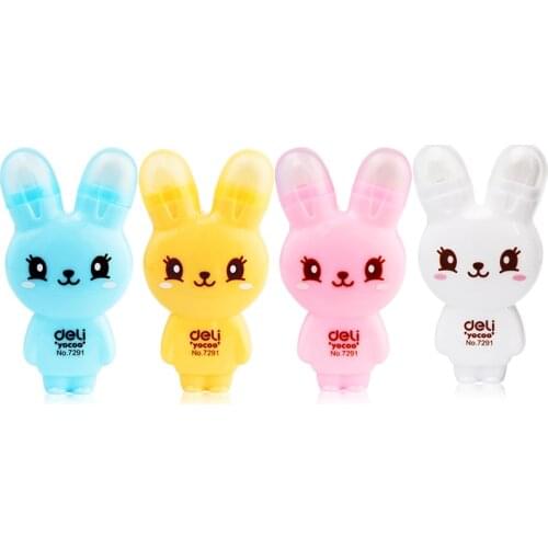 Cute Cartoon Rabbit Correction Tape + Eraser Multifunction Kawaii Stationery 5mm*6m Office Supplies & School Supplies Stationary