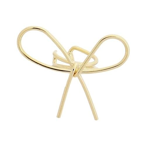 RZ071 Fashion Simple And Personalized Earrings Bow Knot Single Ear Bone Clip Net Red Temperament Design Earrings