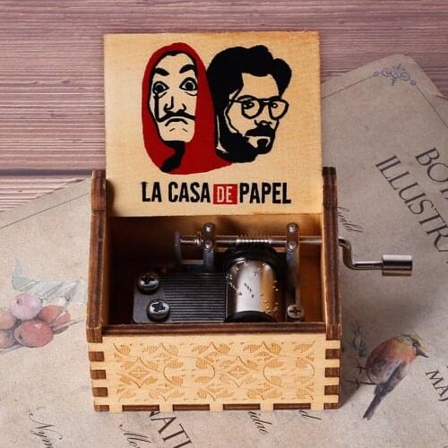 The House of Paper La Casa De Papel Bella Ciao music theme Party present Musical music box Hand Crank gift for kids TV fans